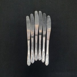 Набор из 6 столовых ножей, нержавейка, винтаж СССР