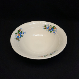 Салатник Конаковский ФЗ, фаянс деколь, сколы 25 см, винтаж СССР