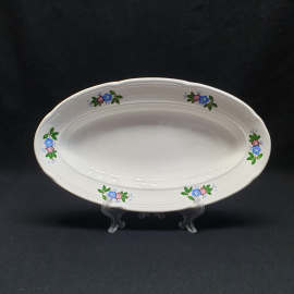 Блюдо овальное Конаковский ФЗ, фаянс деколь длина 29.5 см, винтаж СССР
