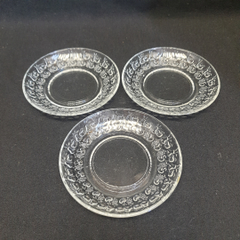 Набор стеклянных розеток под варенья или блюдец з шт, объемный декор.