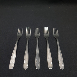 Набор столовых вилок 5 шт, нержавейка. Винтаж, СССР.