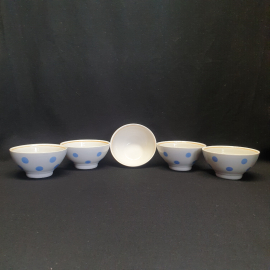 Набор из 5 пиал Кузяевскйи фарфоровый з-д, деколь 310 мл винтаж СССР