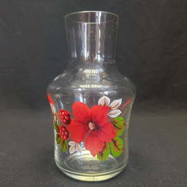 Графин, стекло деколь 600 мл высота 17 см, винтаж СССР