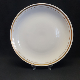Блюдо круглое Чайка, фарфор, позолота 36см. Винтаж СССР