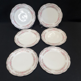 Набор десертных тарелок 6 шт "Коралл", фарфор, деколь. Китай.