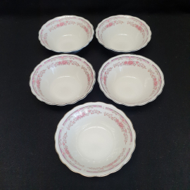 Набор пиалок 6 шт "Коралл", фарфор, деколь, 200 мл. Китай.