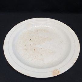 Блюдо круглое 33 см, Кузнецова, фарфор, антиквариат, Россия до 1917 г., сколы.