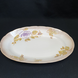 Блюдо овальное 35х22 см, Дружковка, фарфор, деколь. Винтаж, СССР.