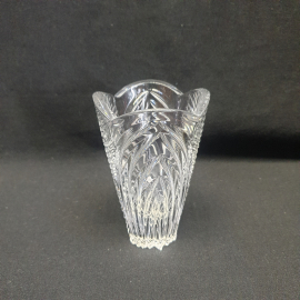 Ваза для цветов, хрусталь, высота 13 см, 400 мл. Винтаж, СССР.
