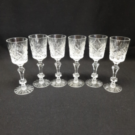 Набор ликерных рюмок "Презент", хрусталь, фигурная ножка, Винтаж, СССР.