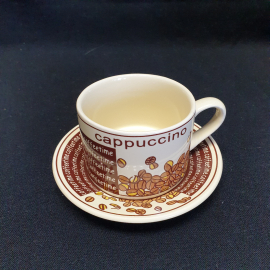 Чайно - кофейные пары на 5 персон "Cappuccino", фарфор, деколь, 200 мл. СНГ.. Картинка 6