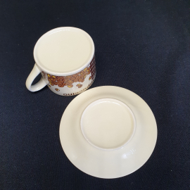 Чайно - кофейные пары на 5 персон "Cappuccino", фарфор, деколь, 200 мл. СНГ.. Картинка 9