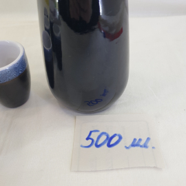 Графин 500 мл и 5 стопок 50 мл, обливная керамика. Винтаж, СССР.. Картинка 7