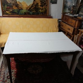 Скатерть дорожкой 85х235 см, х\б, кружево, следы времени. Винтаж, СССР.