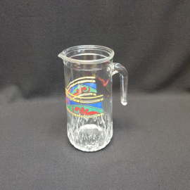 Кувшин, стекло деколь, 1 л высота 20 см, винтаж СССР