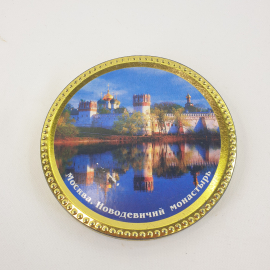 Банка жестяная 12 см "Москва. Новодевичий монастырь". СНГ.