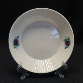 Розетка для варенья 15 см, ЗИК Конакова, фаянс, деколь. Винтаж, СССР.