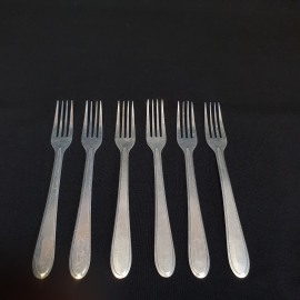 Набор столовых вилок 6 шт, алюминий. Винтаж, СССР.