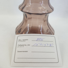 Ваза, цветное стекло высота 29 см, мелкие сколы, винтаж СССР. Картинка 5