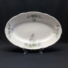 Блюдо овальное Будянский з-д, фаянс деколь 34.5х23 см, винтаж УССР