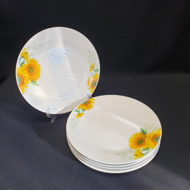 Набор из 5 столовых тарелок, фарфор деколь 23 см, Китай