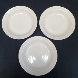 Набор суповых тарелок 3 шт, Богульминский ФЗ, фарфор. Винтаж, СССР.