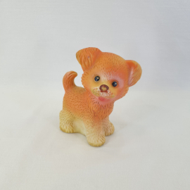 Игрушка Собачка, резина дефект, высота 12.5 см, винтаж СССР