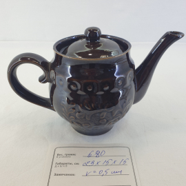Заварочнй чайник, обливная керамика 0.5 л, винтаж СССР. Картинка 9