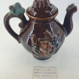 Доливной чайник, обливная керамика 3 л, винтаж СССР. Картинка 9