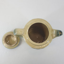 Кувшин с крышкой, обливная керамика 1.25 л, винтаж СССР. Картинка 6