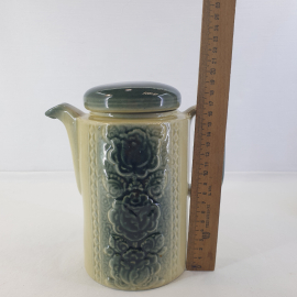 Кувшин с крышкой, обливная керамика 1.25 л, винтаж СССР. Картинка 8