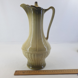 Кувшин с крышкой, керамика обливная 1.5 л, винтаж СССР. Картинка 9