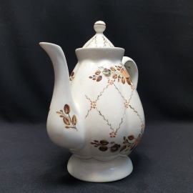 Заварочный чайник Семикаракорский завод, фарфор роспись 1.25 л, винтаж СССР. Картинка 4