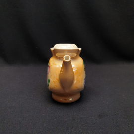 Заварочный чайник, керамика роспись 0.5 л,скол, винтаж СССР. Картинка 3