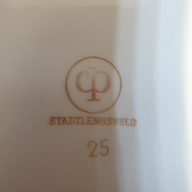 Кофейник STADTLENGSFELD, фарфор деколь 1.2 л, скол, неродная крышка, винтаж СССР. Картинка 11