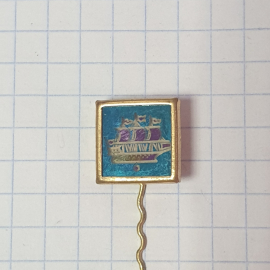 Значок СССР, корабль на синем фоне, коллекционный, редкий значок, советский и винтажный.