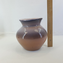 Ваза, обливная керамика, высота 17 см, винтаж СССР. Картинка 8