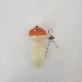 Елочная игрушка Грибок, стекло скол трубочки, винтаж СССР