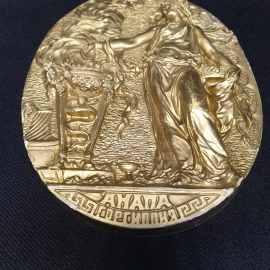 Декоративное настенное пано из керамики с греческими мотивами 16х10 см. Винтаж, СССР.. Картинка 4