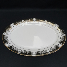 Блюдо овальное "Fine Porcelain" 36х25 см, фарфор, позолота. Китай.