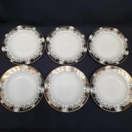 Набор суповых тарелок "Fine Porcelain" 6 шт, фарфор, позолота. Китай.. Картинка 2