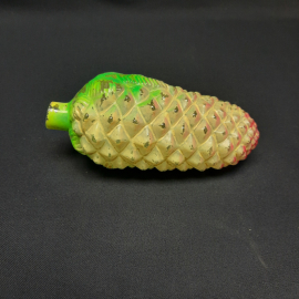 Елочная игрушка кремлевский гигант "Шишка" 15х7 см, стекло, сход краски. Винтаж, СССР.