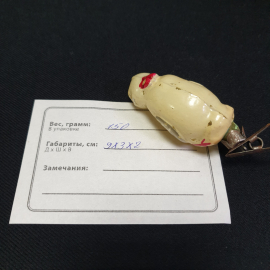 Елочная игрушка на прищепке "Птичка" 9х3 см, стекло, сход краски. Винтаж, СССР.. Картинка 7