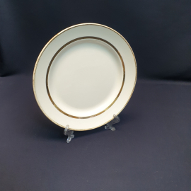 Столовая тарелка Конакова, фаянс позолота 17 см, винтаж СССР