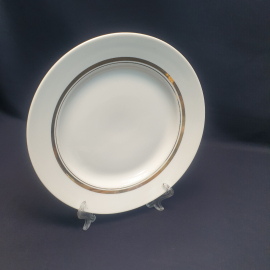 Столовая тарелка Дулево, фарфор позолота 24 см, винтаж СССР