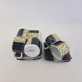 Набор из 6 кофейных пар Va Bene, фарфор деколь 50 мл