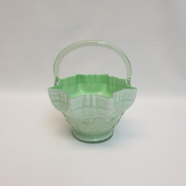 Ваза конфетница Ключинская ф-ка Болотиных до 1917, двойное стекло трещина, антиквариат Россия