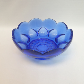 Ваза - салатник 17 см, синее стекло, 500 мл. Винтаж, СССР.