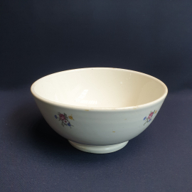 Салатник, Будянский ФЗ, фаянс, следы времени, деколь, 1 литр. Винтаж, СССР.