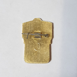 Значок СССР, бегущий спортсмен на зеленом фоне, третий разряд, советский, винтажный.. Картинка 2